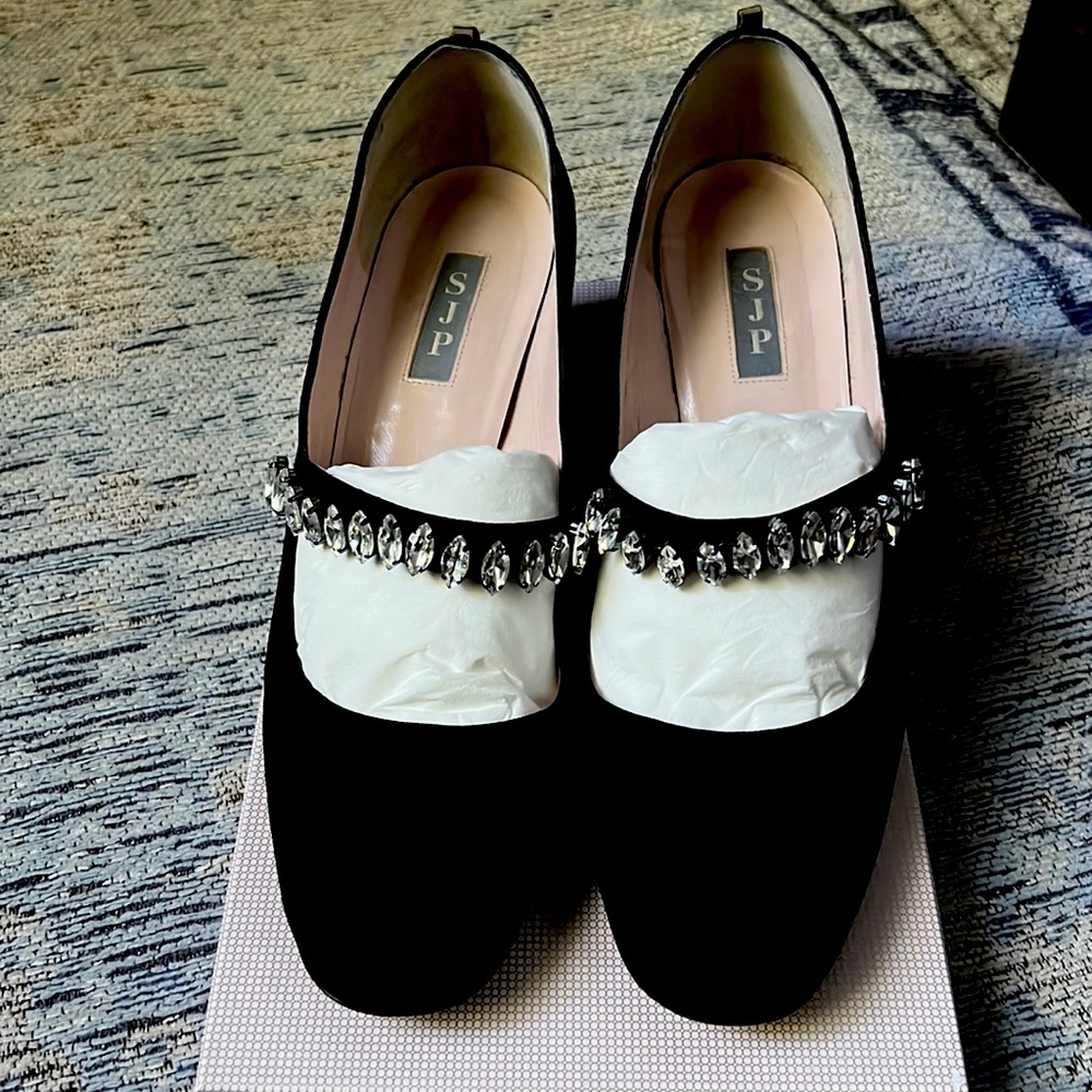 SJP Black velvet pump size 41